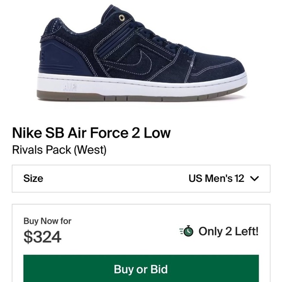 NIKE SB AIR FORCE 2 LOW Rivals Pack (West) EUC Men’s Size 12 - Picture 5 of 5